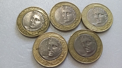 Moedas de 1 Real de 1999 Anel Alpaca Núcleo Níquel LOTE ( Moedas Circuladas ) BL 01 - comprar online