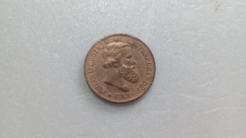 Moeda de 20 Réis de 1869 Bronze Império BR 03