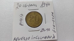 Moeda de 20 Centavos de 1946 Bronze Alumínio Reverso Inclinado à Esquerda ZC 10