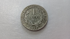 Moeda de 2000 Réis de 1924 Prata 500 Republica Mocinha SM 09