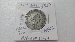 Moeda de 1000 reis de 1913 Estrela Solta Prata 900 Republica HE 02
