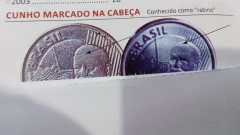 Moeda de 50 Centavos de 2002 Aço Inox Cunho Marcado no Cabelo RABINO Catalogada Ml 05 na internet