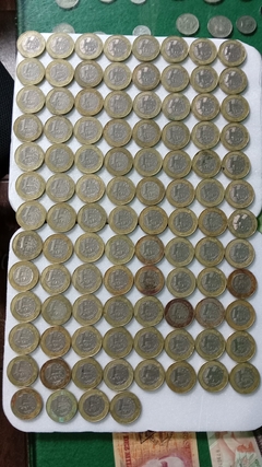 100 Moedas de 1 Real de 1998 Anel Alpaca Núcleo Níquel Lote ( Moedas Circuladas )
