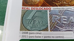 Moeda de 1 Real de 2011 Com Real Deslocado L Fantasma ( para Baixo + Ponto no Centro ) Catalogada MJ 01 - comprar online