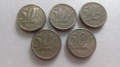 Moedas de 50 Centavos de 1998 Cupro-Níquel ( Lote 5 Moedas ) CIRCULADAS JJ 04