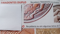 Moeda de 5 Centavos de 2001 Aço Inox Banhado de Cobre Tiradentes DUPLO Catalogada PP 07 - Mandrade Numismática