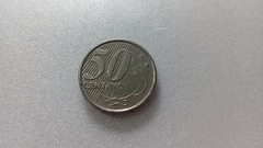 Moeda de 50 Centavos de 2001 Cupro-Níquel com A de Centavos Entupido Catalogada ZZ 02