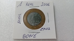 Moeda de 1 Real de 2006 Anel Aço Inox Banhado de Bronze e Núcleo de Aço Inox BONÉ Lindo ZM 02 na internet