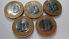 Moedas de 1 Real de 2016 Anel Aço Inox Banhado de Bronze Núcleo Aço Inox ( Lote 5 Moedas ) CIRCULADAS CC 11 - comprar online