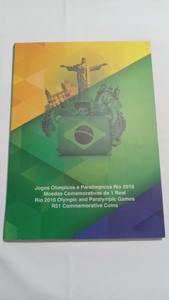 Álbum das Moedas de 1 Real do Jogos Olímpicos Flor de Cunho mais a Bandeira Olímpica FC no Acrílico Lindo - Mandrade Numismática