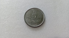 Moeda de 5 Centavos de 1994 Aço Inox Reverso Horizontal à Esquerda Catalogada SM 11