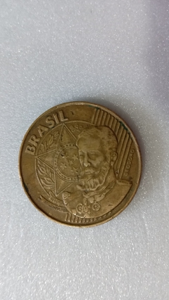 Moeda de 25 Centavos de 2000 Aço Banhado de Bronze Com a Palavra DEODORO DUPLO Catalogada SM 12