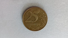 Moeda de 25 Centavos de 2003 Aço Banhado de Bronze Com a RASTROS NAS ESTRELAS Catalogada SM 13