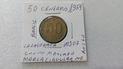 Moeda de 50 Centavos de 1955 Marca CIRCULAR NO ROSTO Do Eurico Catalogada MJ 07 - loja online