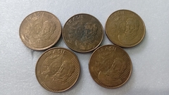Moedas de 25 Centavos de 2014 Aço Banhado de Bronze Lote 5 moedas ( Circuladas ) LL 04 - comprar online