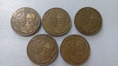 Moedas de 25 Centavos de 2000 Aço Banhado de Bronze Lote 5 moedas ( Circuladas ) ML 06 - comprar online