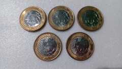 Moedas de 1 Real de 2019 dos 25 anos do Plano Real BEIJA FLOR (Lote 5 Moedas Circuladas ) ML 01 - comprar online