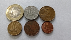 Moedas de 1 Real /50/25/10/5/1 centavos de 1998 Serie Completa Moedas Circuladas BH 01