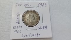 Moeda de 500 Réis de 1913 Prata 900 Estrela Solta Republica SL 34 na internet