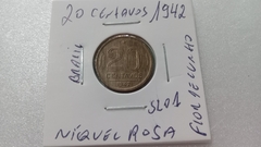 Moeda de 20 Centavos de 1942 Níquel Rosa Flor de Cunho SL 01 na internet