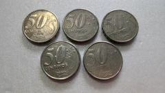 Moedas de 50 Centavos de 2000 Cupro-Níquel ( Lote 5 Moedas ) CIRCULADAS CC 03