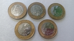 Moedas de 1 Real de 2014 GOLFE Anel Aço Inox Banhado de Bronze Núcleo aço Inox (Lote 5 Moedas ) Circuladas OL 01 - comprar online
