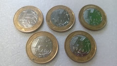 Moedas de 1 Real de 2015 RUGBY Anel Aço Inox Banhado de Bronze Núcleo aço Inox (Lote 5 Moedas ) Circuladas OL 05 - comprar online