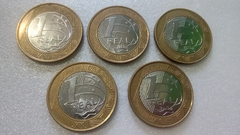 Moedas de 1 Real de 2014 ATLETISMO Anel Aço Inox Banhado de Bronze Núcleo aço Inox (Lote 5 Moedas ) Circuladas OL 11 - comprar online