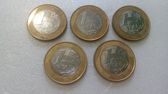 Moedas de 1 Real de 2014 ATLETISMO Anel Aço Inox Banhado de Bronze Núcleo aço Inox Núcleo aço Inox (Lote 5 Moedas ) Circuladas OL 12 - comprar online