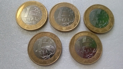 Moedas de 1 Real de 2016 ATLETISMO PARALÍMPICO Anel Aço Inox Banhado de Bronze Núcleo aço Inox (Lote 5 Moedas ) Circuladas OL 15 - comprar online