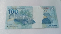 Cédula de 100 Reais de Serie P I 041101285 Chancelas de Fernando Haddad e Roberto Campos Neto Flor de Estampa
