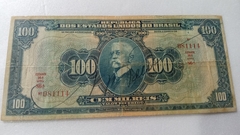 Cédula de 100 Mil Réis de 1942 R 141c Numero, Estampa e Serie Juntas MBC