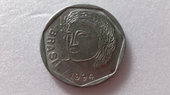 Moeda de 25 Centavos de 1994 Aço Inox com Data Marcada no Anverso Catalogada MA 09 - comprar online