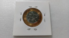 Moeda de 1 Real de 2016 Das Olimpíadas Anel Aço Inox Banhado de Bronze e Núcleo Aço Inox Natação Paralimpica FLOR DE CUNHO - comprar online