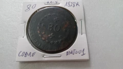 Moeda de 80 Réis de 1828 R de Cobre Majo 01 na internet