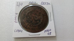 Moeda de 40 Réis de 1827 R de Cobre Majo 08 na internet