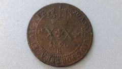 Moeda XX Réis de 1820 R de Cobre Majo 53