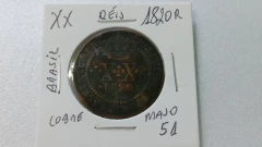 Moeda XX Réis de 1820 R de Cobre Majo 51 na internet