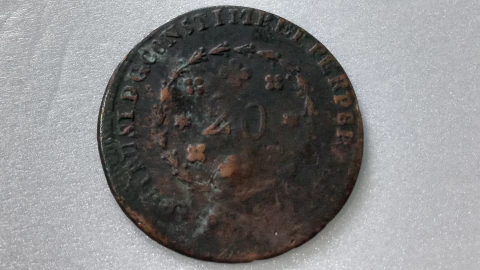 Moeda de 20 Réis de 1830 R Cobre Majo 75