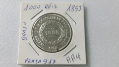 Moeda de 1000 Réis de 1853 Prata 917 Império AA 04 na internet