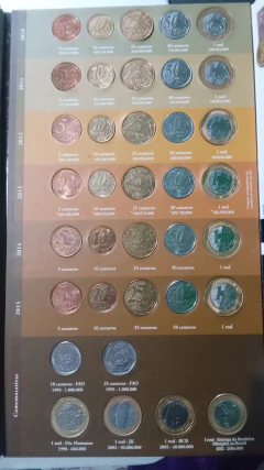 Álbum de Moedas do Real de 1994 à 2015 Com as Moedas Comemorativas COMPLETO ( Moedas Circuladas ) OBS - loja online