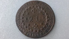 Moeda de 20 Réis De 1824R de Cobre Majo 77