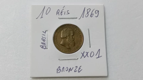 Moeda de 10 Réis de 1869 Bronze XX 01