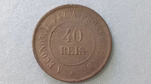 Moeda de 40 Réis de 1907 Bronze ML 06