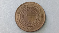 Moeda de 40 Réis de 1908 Bronze ML 07 - comprar online