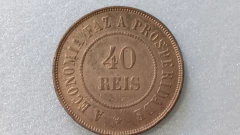 Moeda de 40 Réis de 1909 Bronze ML 08