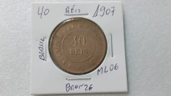Moeda de 40 Réis de 1907 Bronze ML 06 na internet