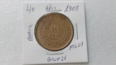 Moeda de 40 Réis de 1908 Bronze ML 07 na internet