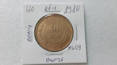 Moeda de 40 Réis de 1910 Bronze ML 09 na internet