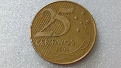 Moeda de 25 Centavos de 2002 Aço Banhado de Bronze Palavra DEODORO Duplo Catalogada QQ 05 - comprar online